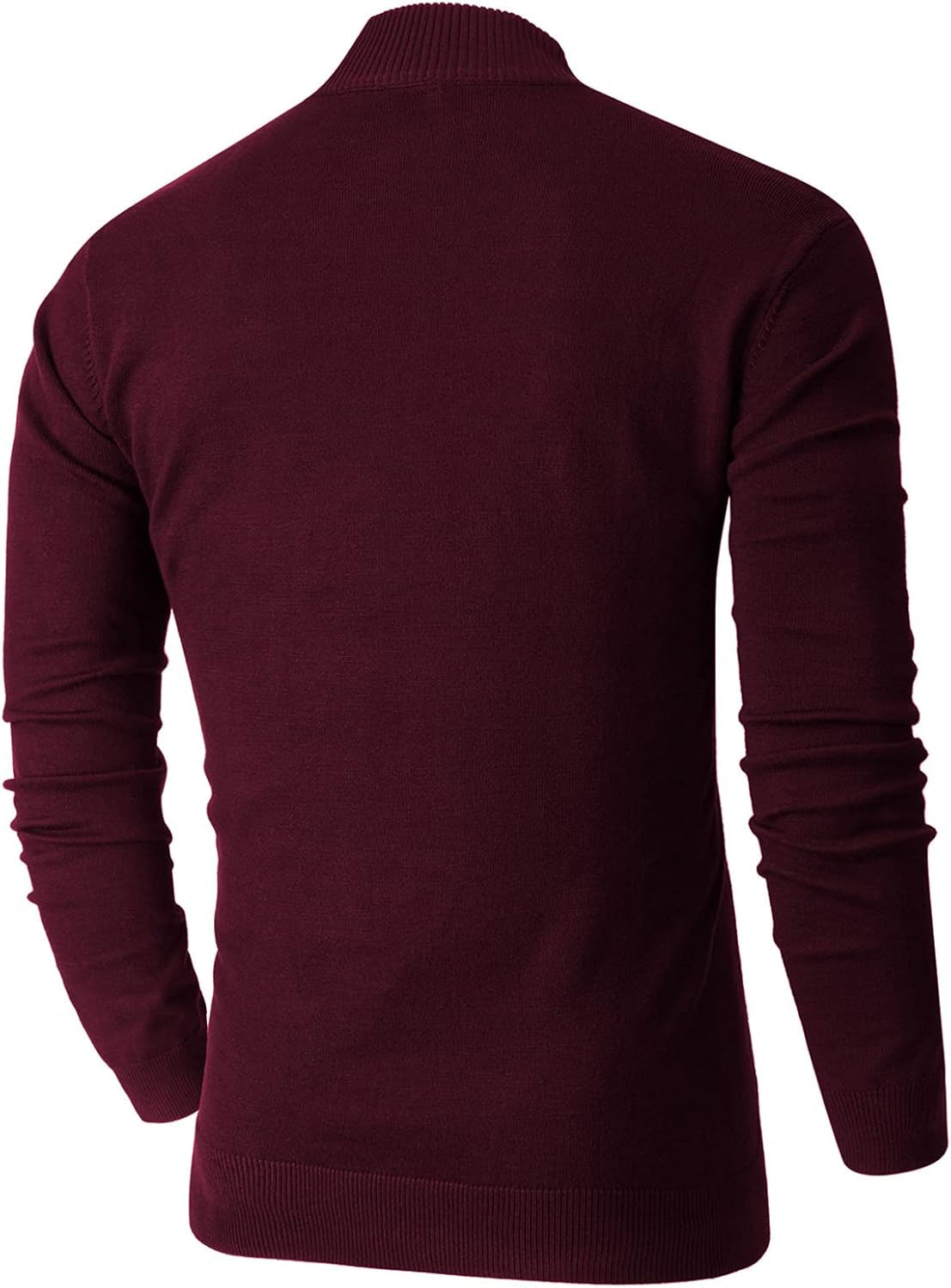 Mens Slim Fit Quarter Zip Mock Neck Polo Sweater Casual Long Sleeve Sweater and Turtleneck Pullover